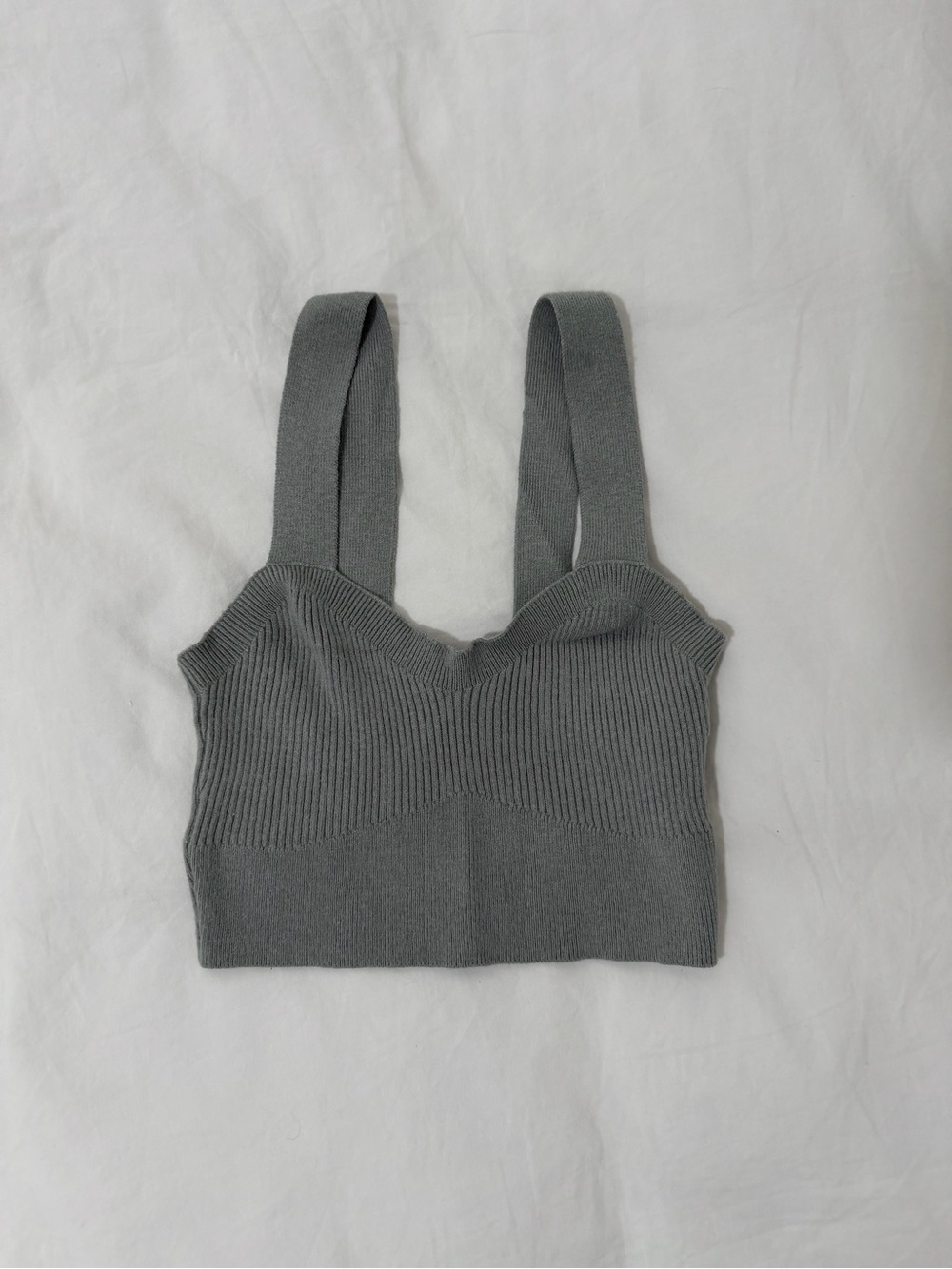 Gilly Hicks Gray Ribbed Knit Crop Top